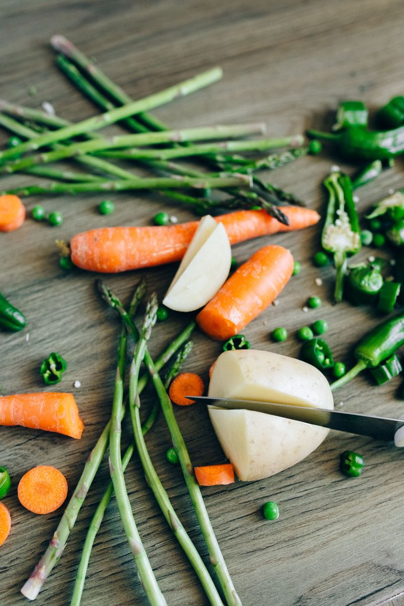 Vegetable Stems Sliced Cleanly At The Base Vegetable Stems Sliced Cleanly At The Base