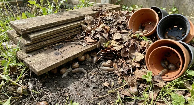 Withered Leaves Turn Beds Into Slug Shelter