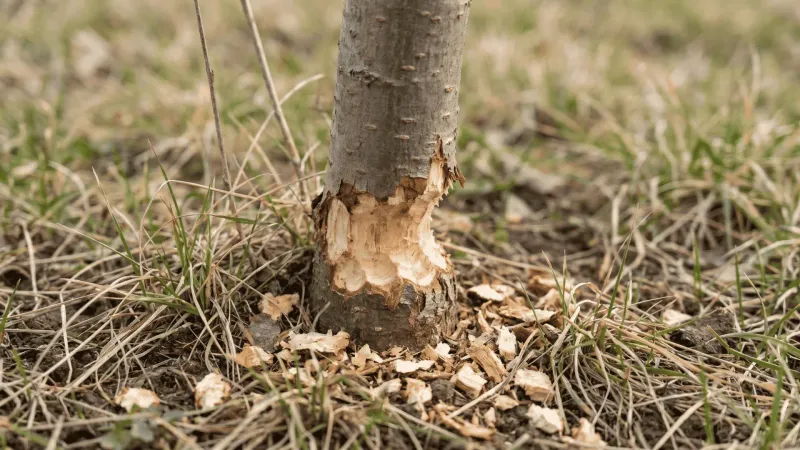 Bark Shows Low Gnaw Marks Bark Shows Low Gnaw Marks