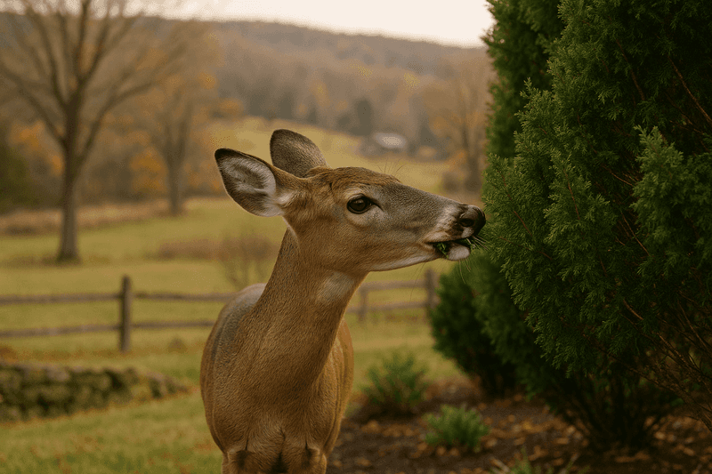 Deer Leave A Distinctive Browse Line Across The Hedge