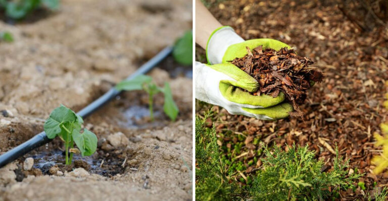 drip line and mulch