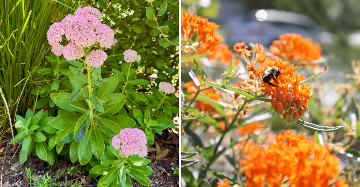 sedum and butterfly weed