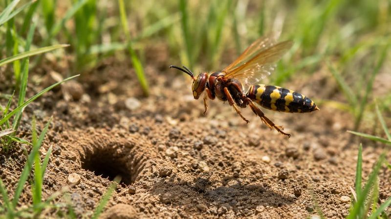 The Giant Wasps Digging Holes In Texas Yards The Giant Wasps Digging Holes In Texas Yards