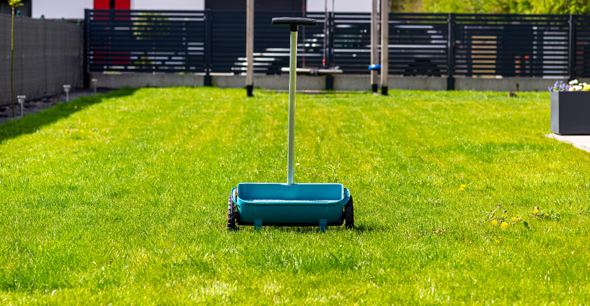 fertilizing lawn