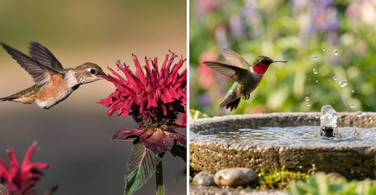 hummingbird in garden