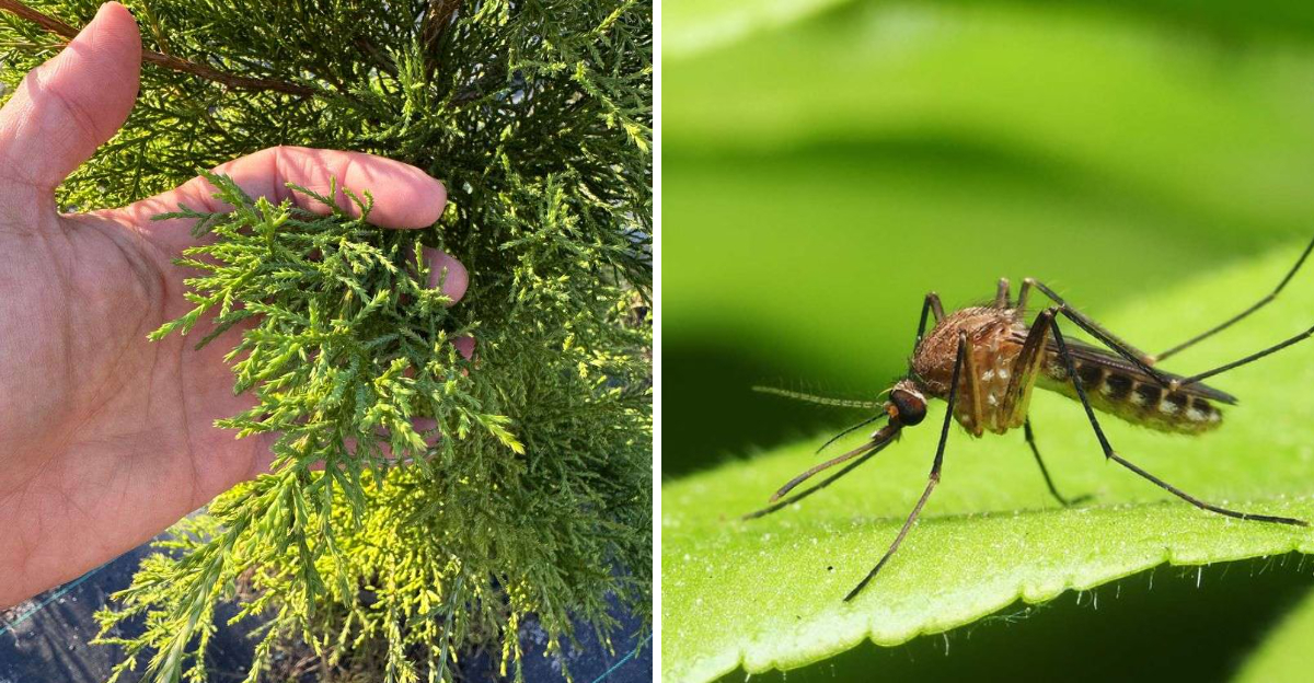eastern red cedar tree and mosquito