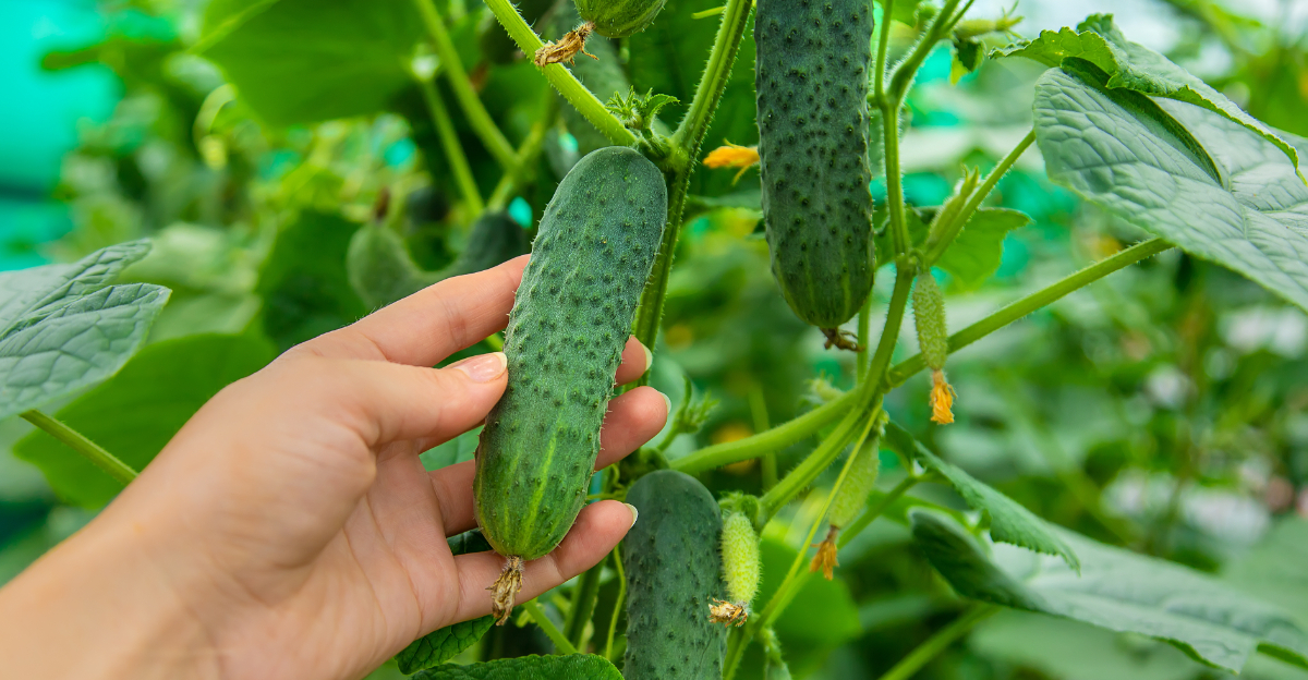 picking cucumbers