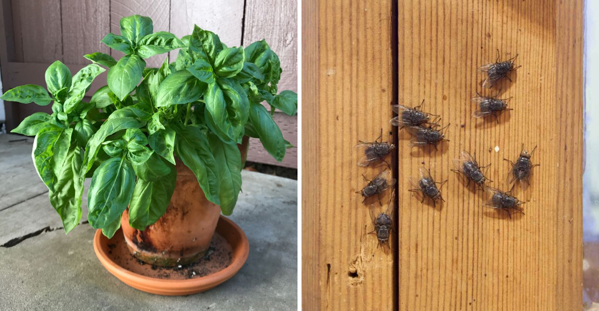basil and flies