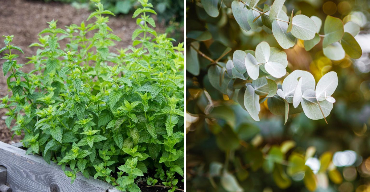 peppermint and eucalyptus