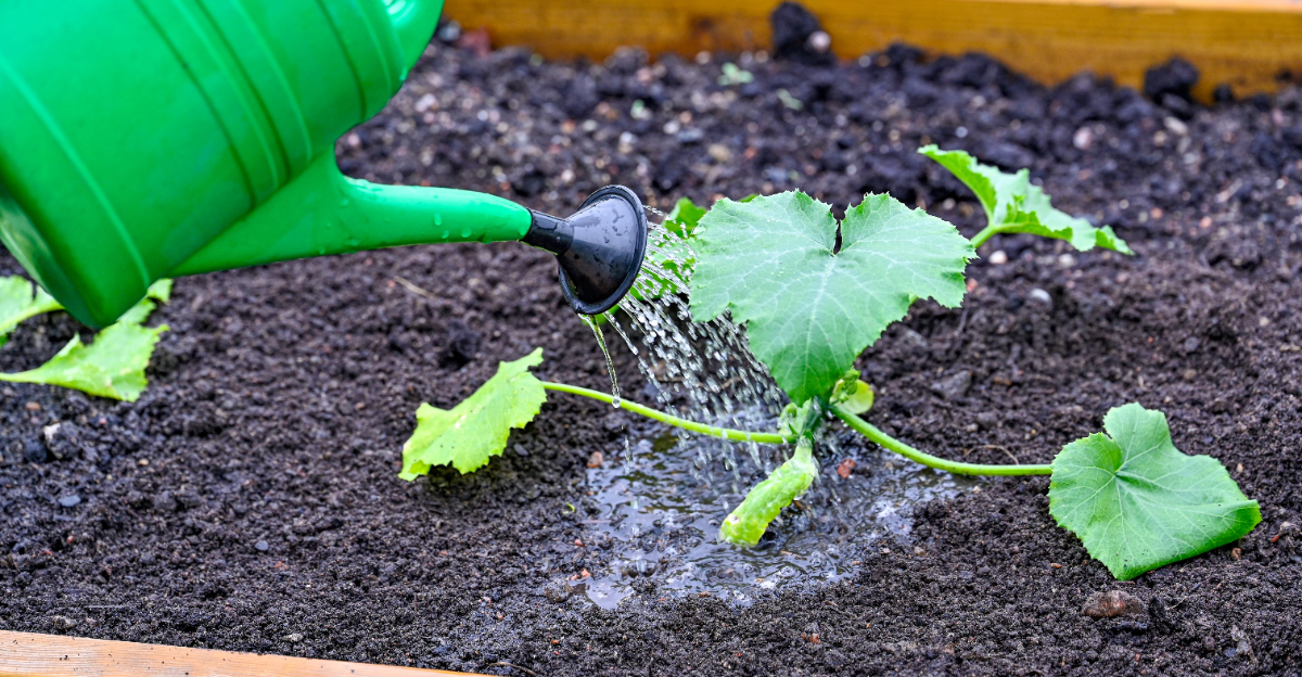 watering squash
