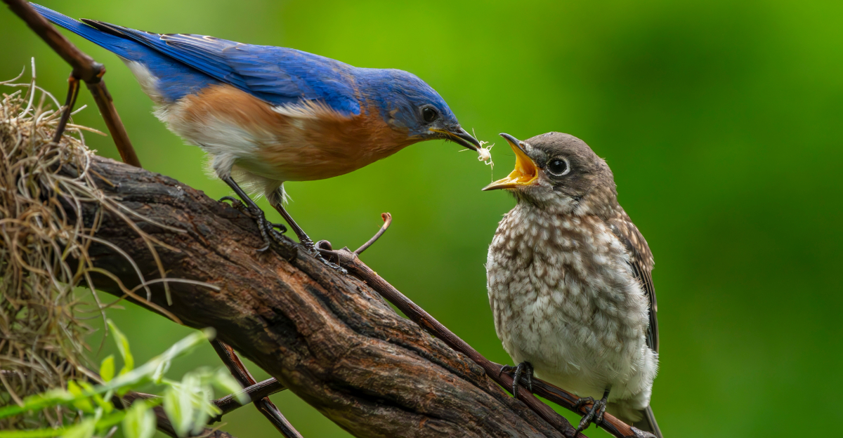 bluebird feeding young