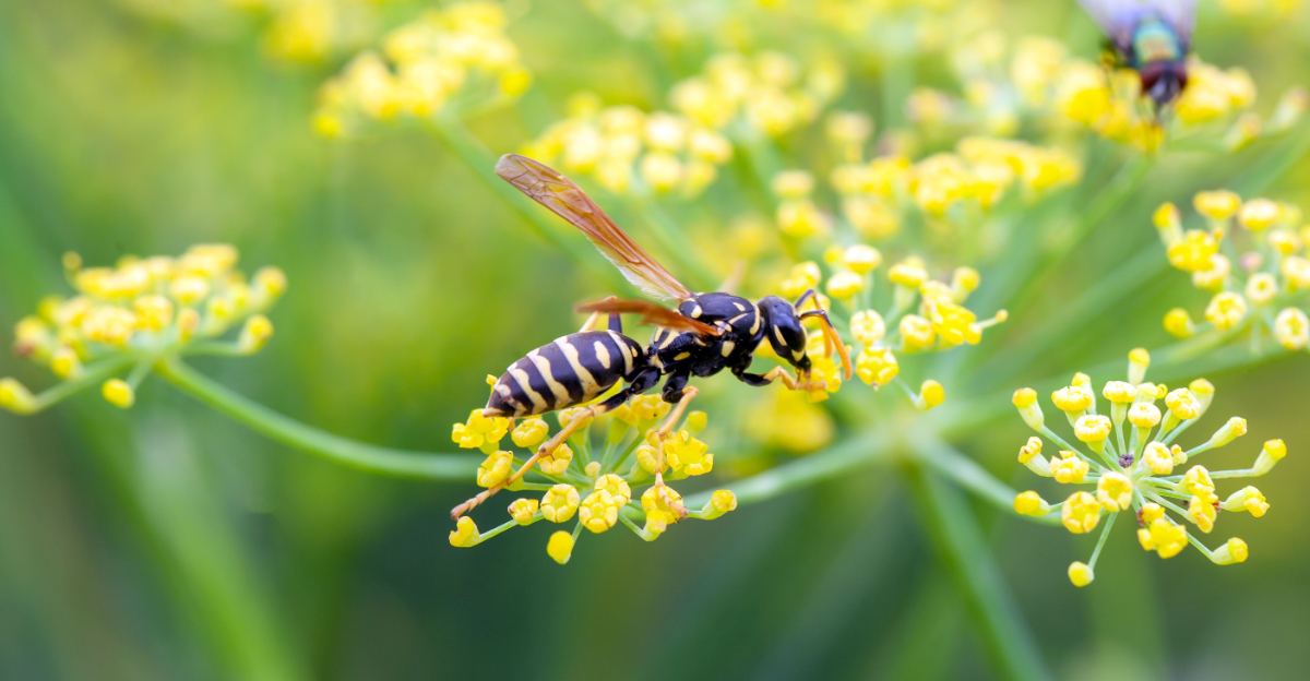 wasp on flower