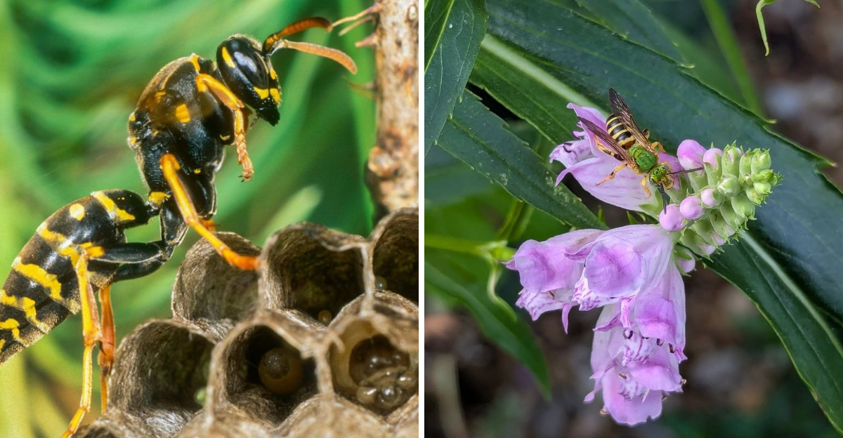 wasp on plant