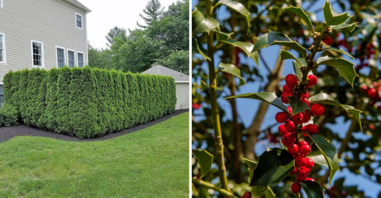 emerald green arborvitae and american holly