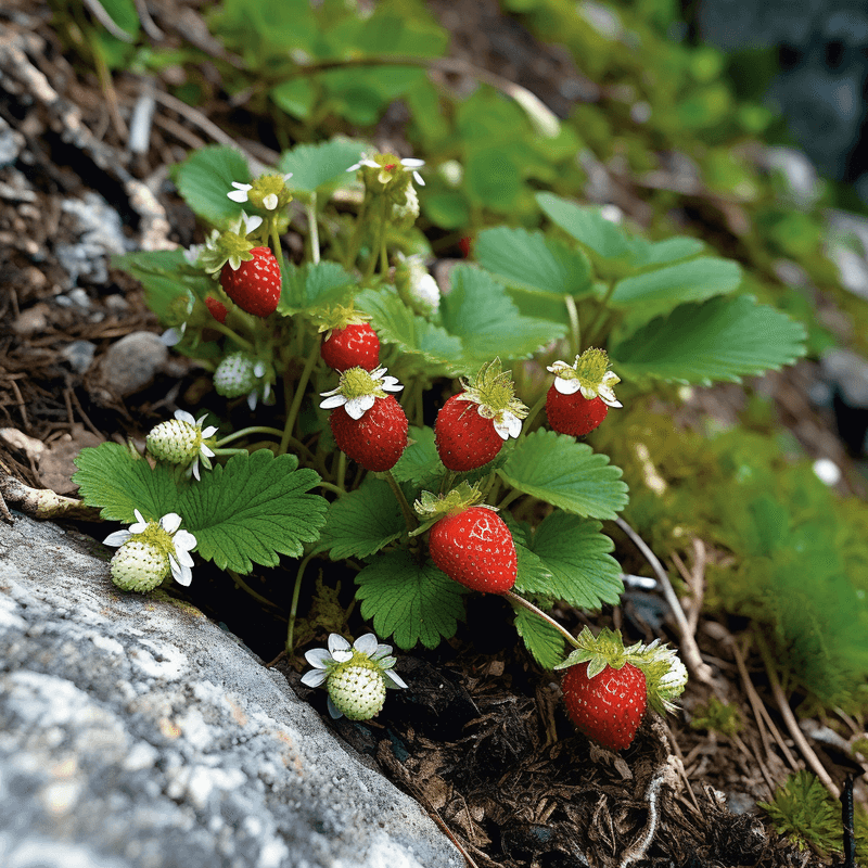Wood Strawberry Spreads Under Trees