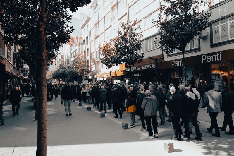 Busy Walkways With Heavy Foot Traffic