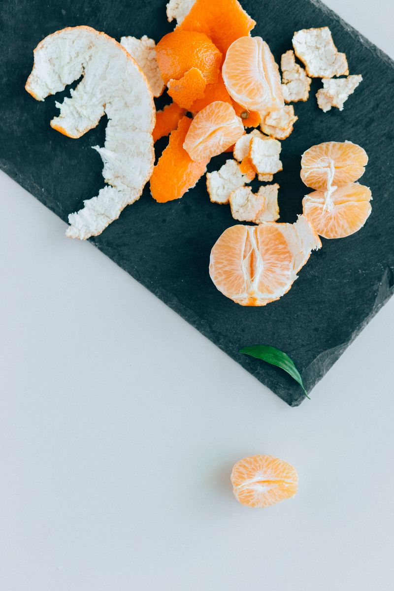 Citrus Peels Scattered On The Soil Surface