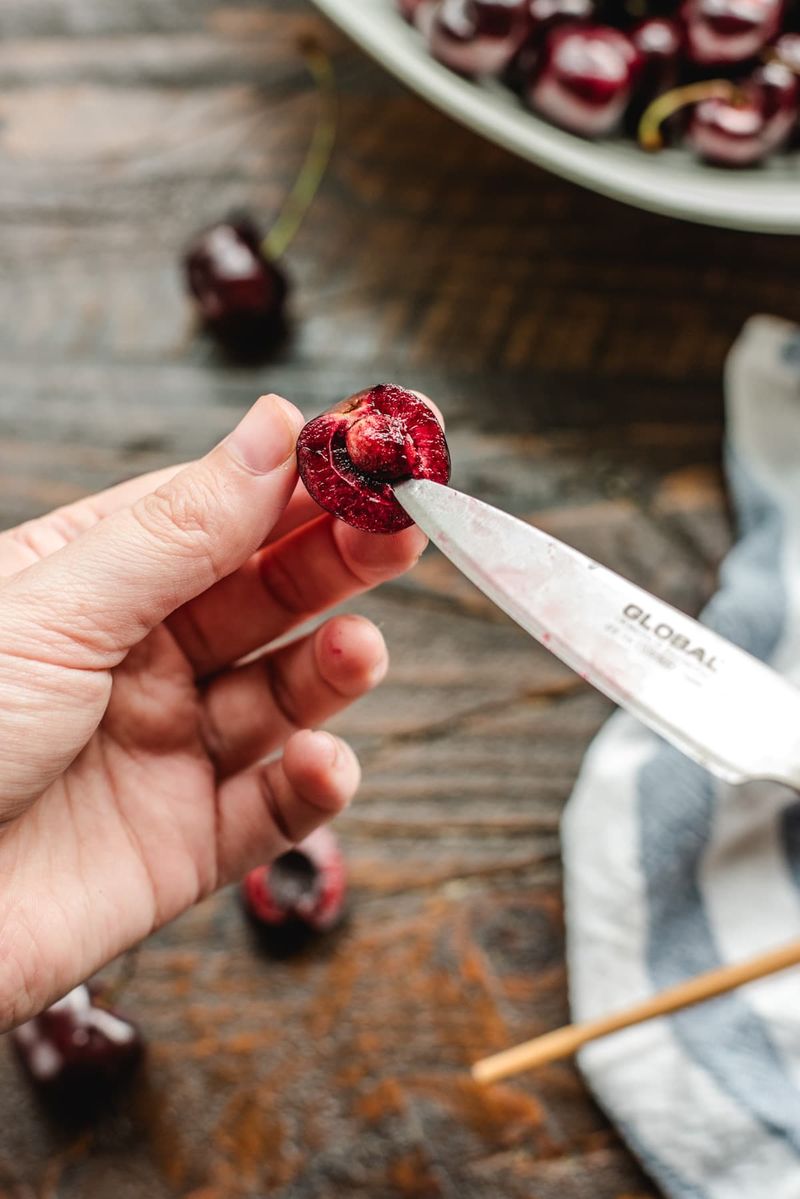 Extract The Pit And Clean Off Remaining Fruit Flesh