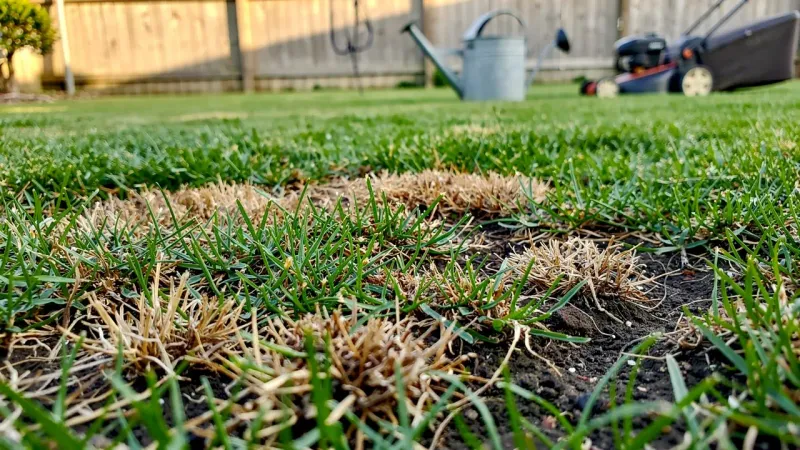 Mowing Short Where Grubs Chew Roots