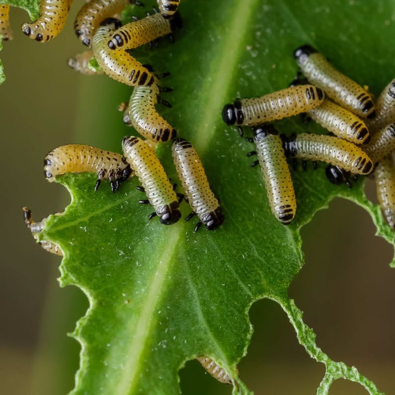 Spring Larvae And The Skeletonized Leaf Pattern Spring Larvae And The Skeletonized Leaf Pattern