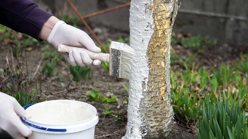 White Paint Helps Protect Newly Exposed Areas White Paint Helps Protect Newly Exposed Areas