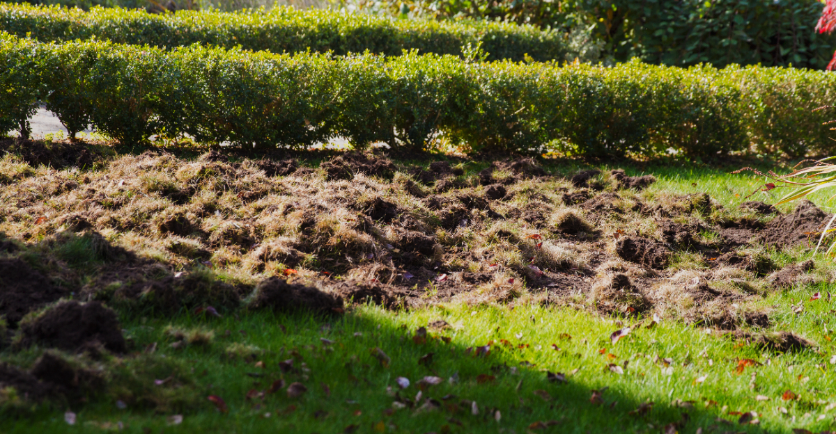 destroyed lawn