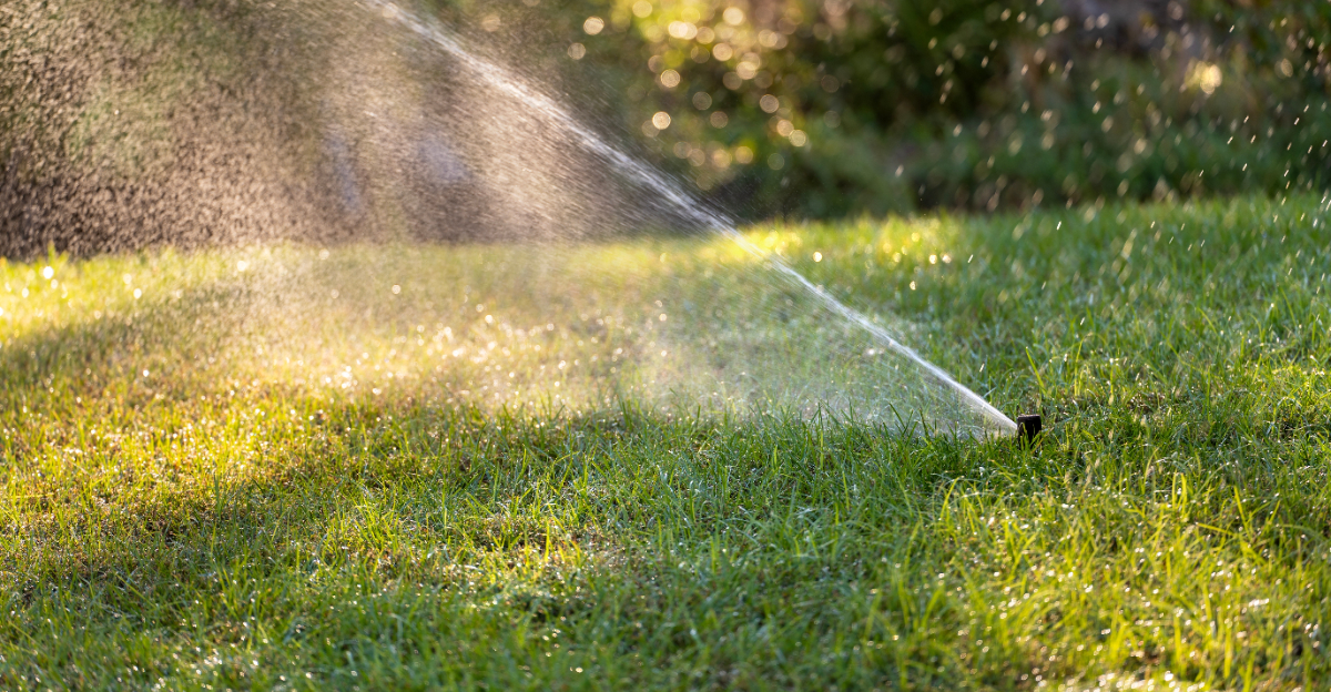 watering lawn