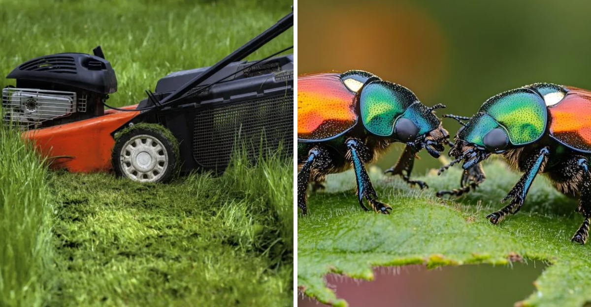 lawn mower and japanese beetle