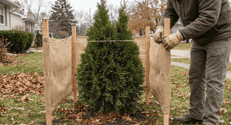 Build a Wisconsin burlap screen instead of a tight wrap