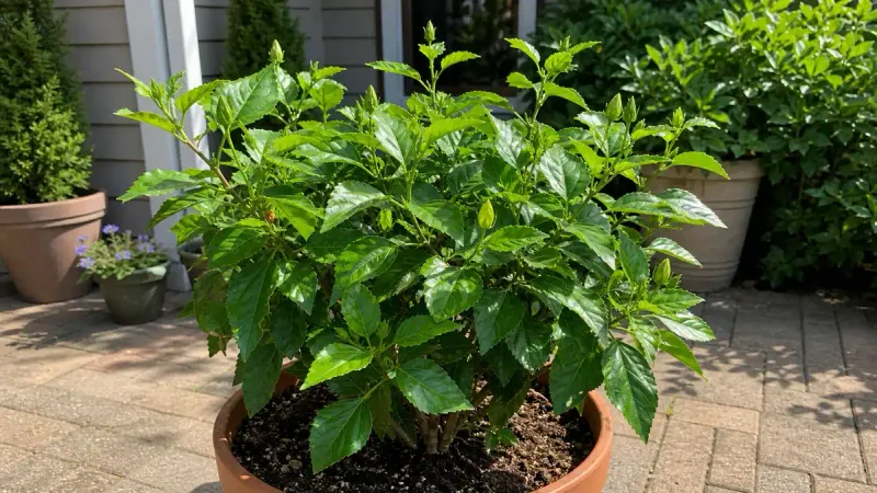 Ease Hibiscus Back Outdoors In Spring