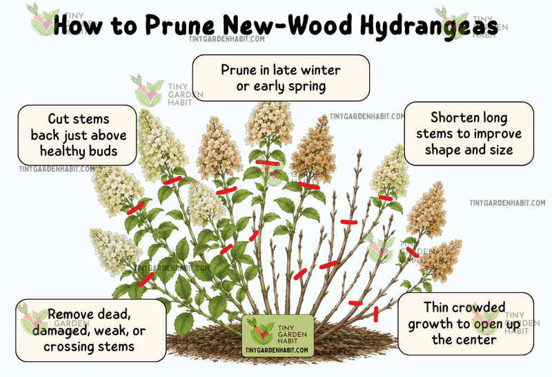 Late pruning can remove buds formed on last year’s stems