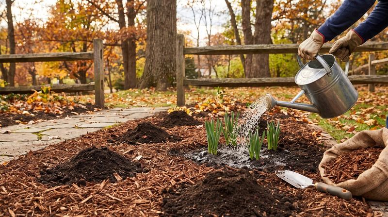 Newly Planted Spring Bulbs