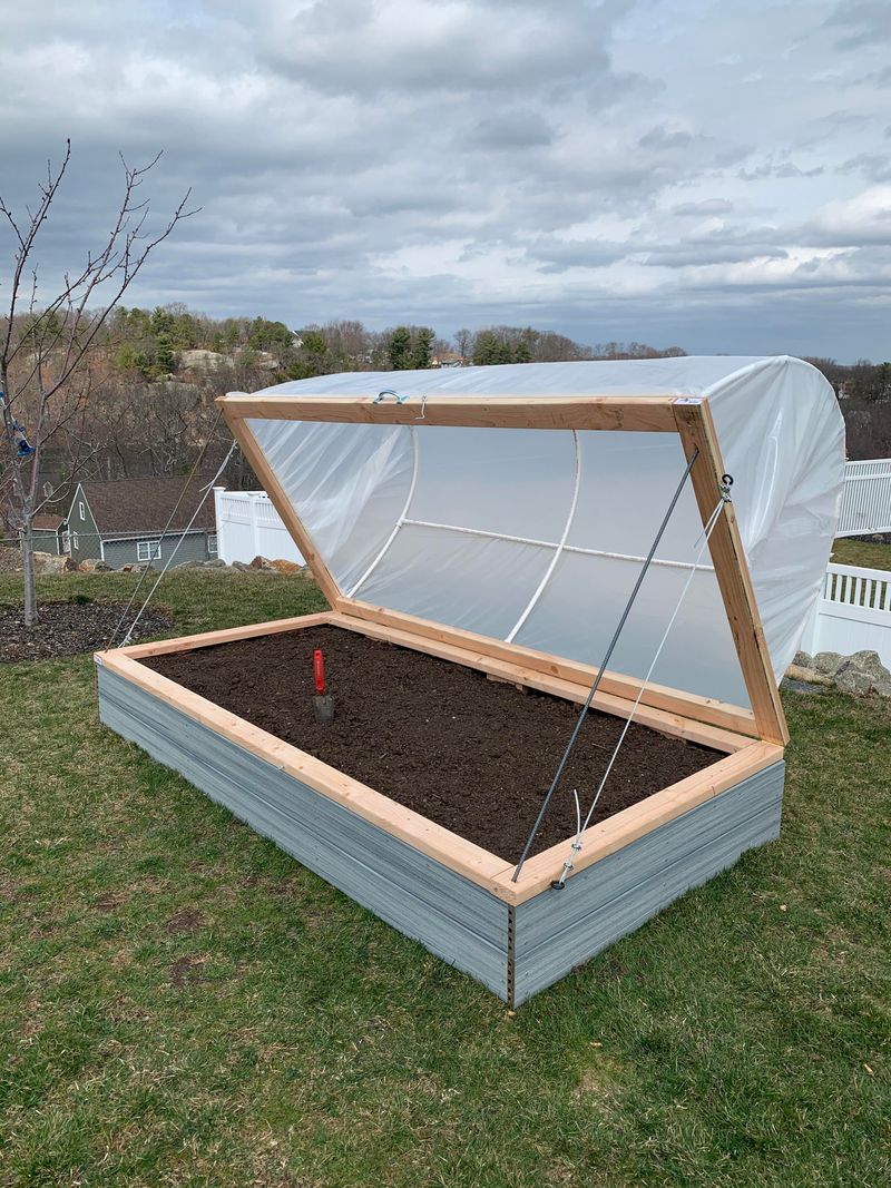 Raised Bed Toppers With A Hinged Lid