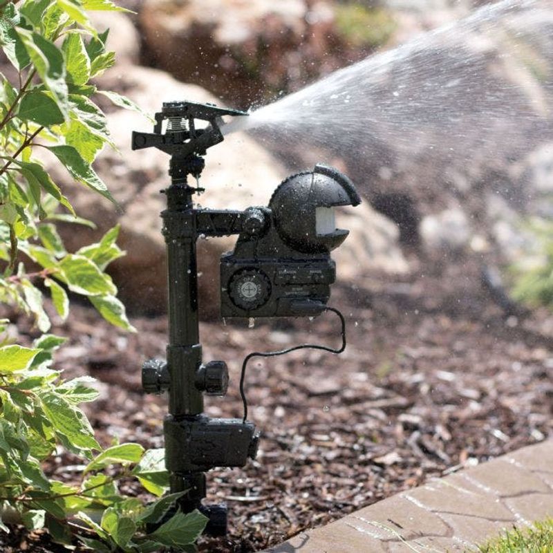 Set Up Motion-Activated Sprinklers And Lights Set Up Motion-Activated Sprinklers And Lights