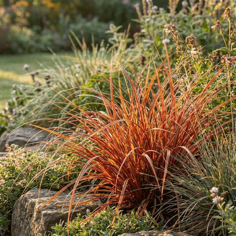 Upright Rosemary With Orange Carex Upright Rosemary With Orange Carex