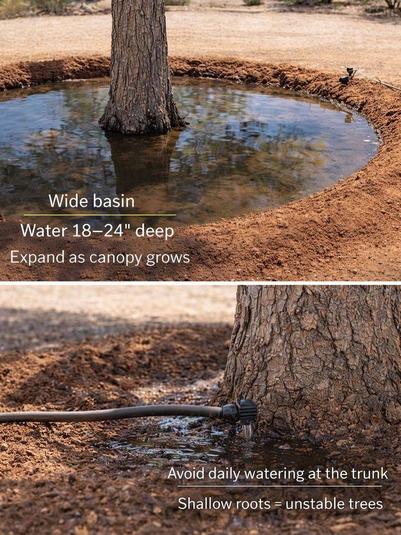 Water deeply enough to reach the citrus root zone Water deeply enough to reach the citrus root zone