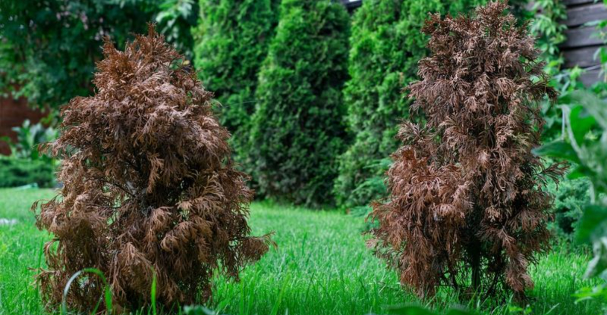 damaged shrubs