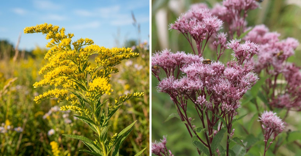 goldenrod and joe pye weed
