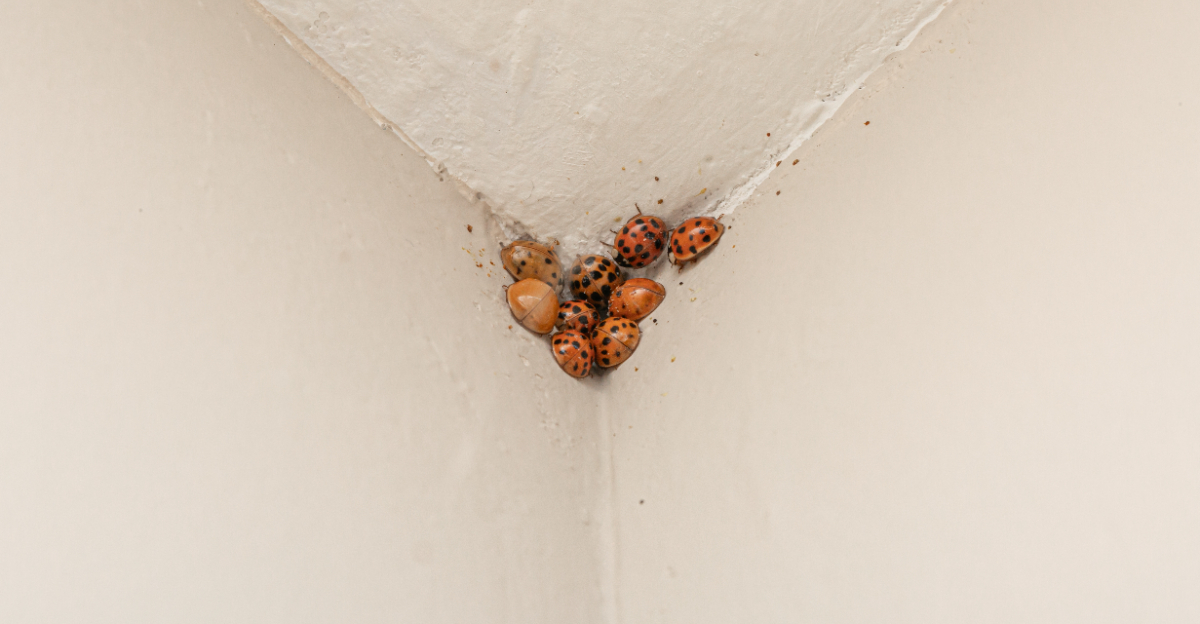 ladybugs on wall
