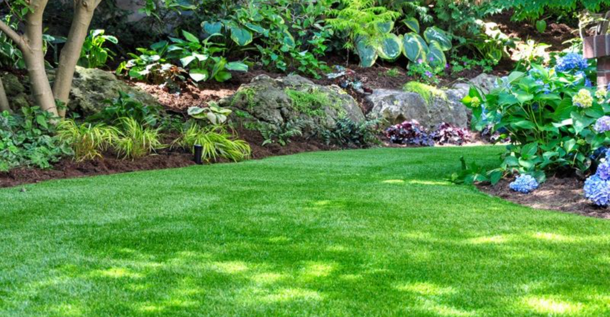 lawn arranged with flowers