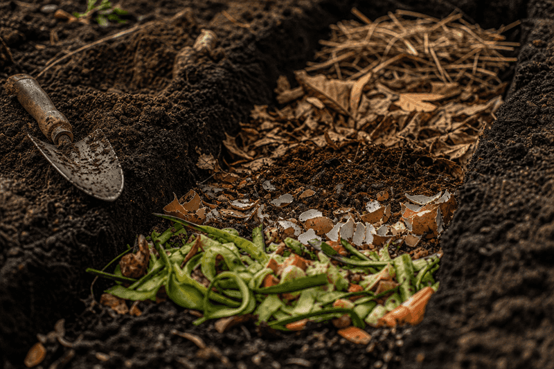 A Shallow Trench Inside Empty Vegetable Beds