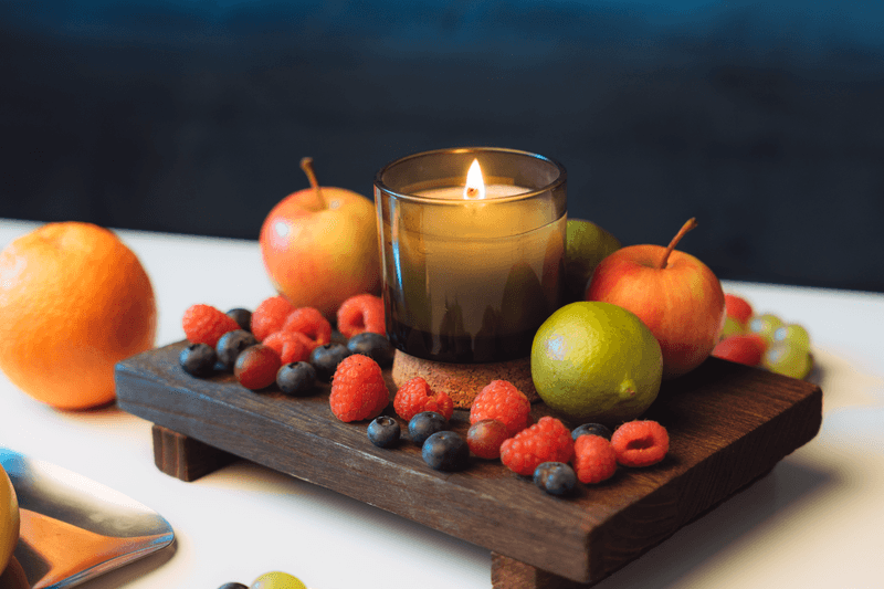 Apple And Candle Glowing Lantern Tray Apple And Candle Glowing Lantern Tray
