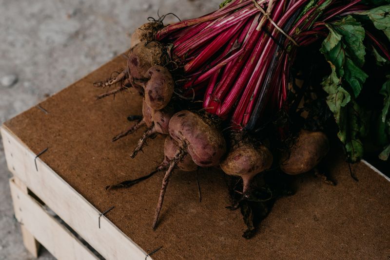 Beets Filling A Wooden Crate
