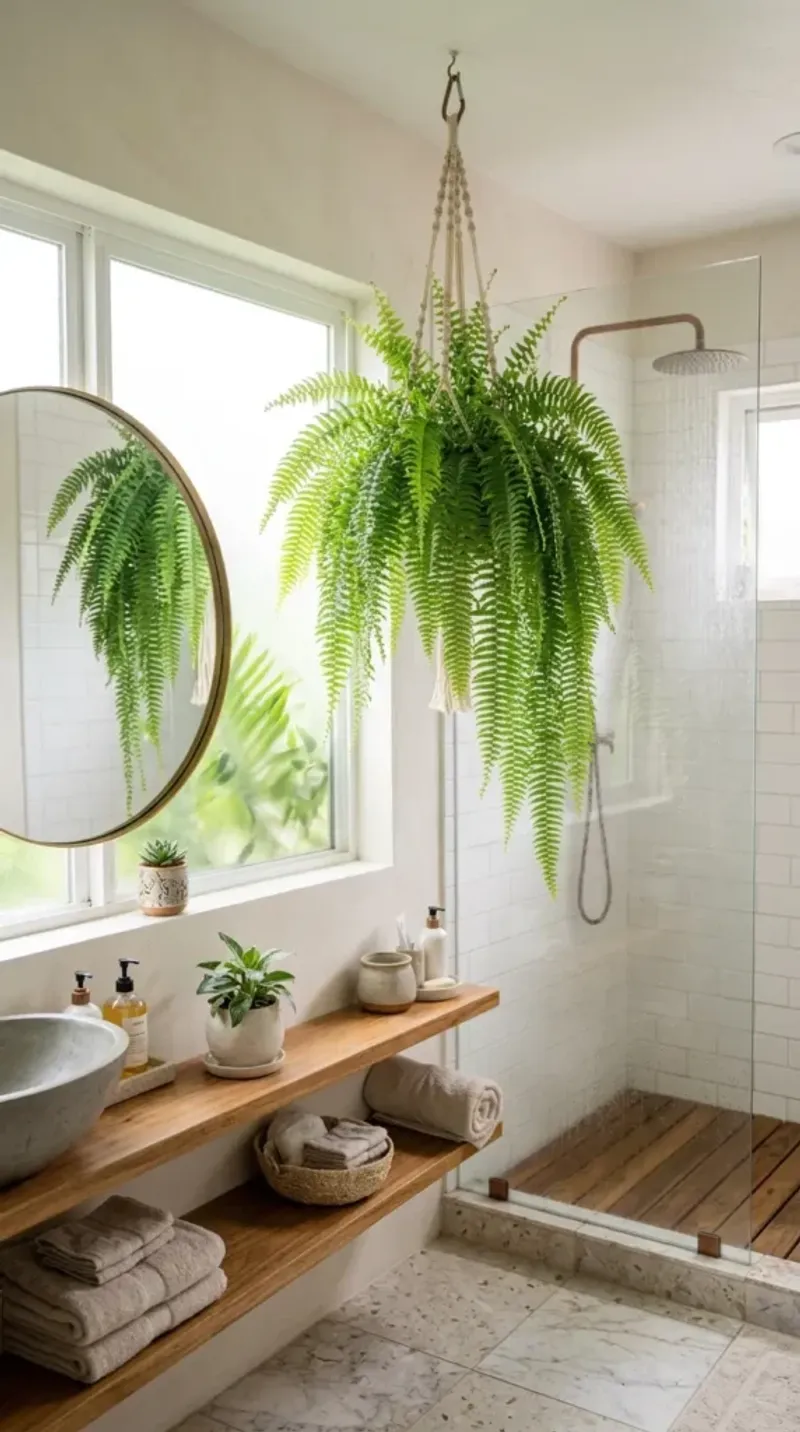 Boston Fern For Bathrooms With A Bright Window