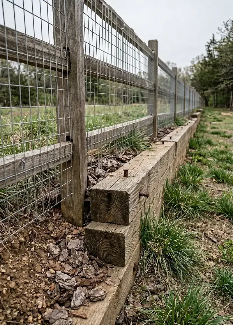 Bury Fencing A Foot Deep With An Outward Bend