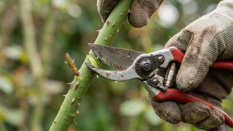 Dull And Dirty Pruning Shears On Fall Rose Canes Dull And Dirty Pruning Shears On Fall Rose Canes