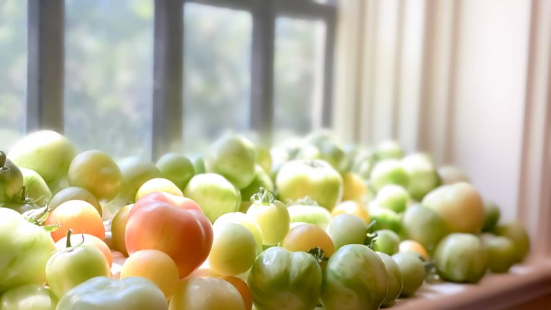 Harvest before frost and sort tomatoes by maturity