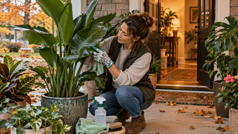 Inspect a summered pothos before bringing it inside Inspect a summered pothos before bringing it inside