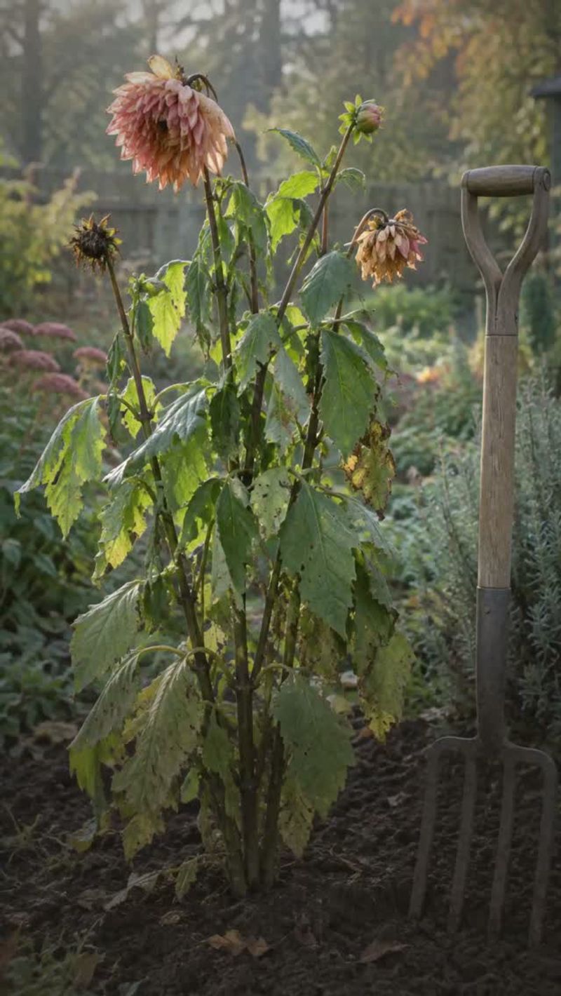 Leave Dahlias In The Ground Until Frost Blackens Them