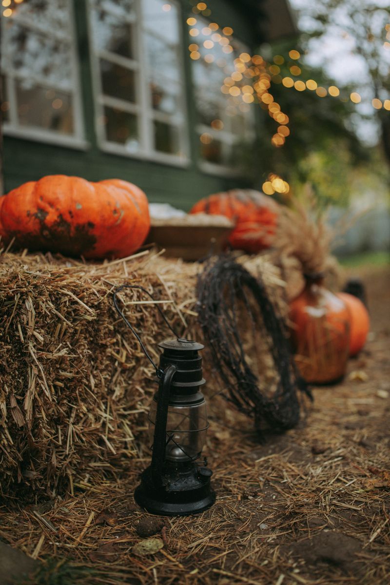 Line Your Garden Path With Pumpkins On Straw Bales